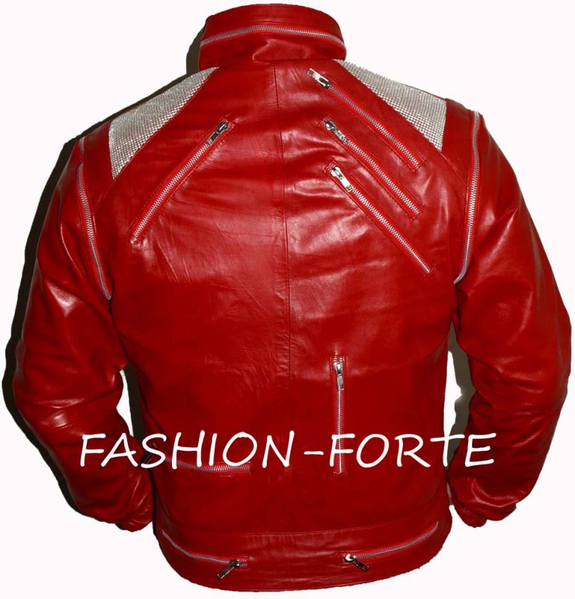 Micheal Jackson Beat it Vintage Leather Jacket=3XL  5XL  