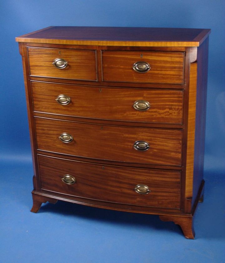 Antique Mahogany Bowfront Chest of Drawers Dresser  