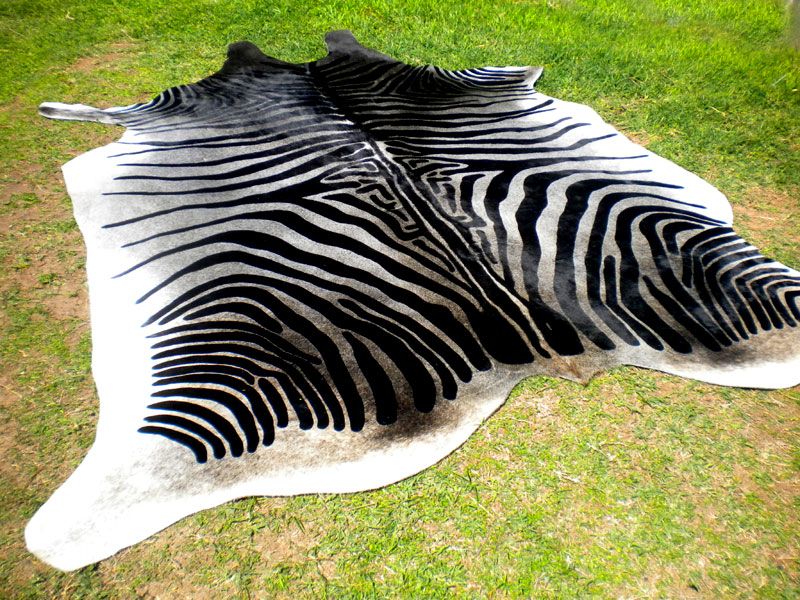 ZEBRA Print/Printed COWHIDE SKIN Rug COW HIDE DC3214  