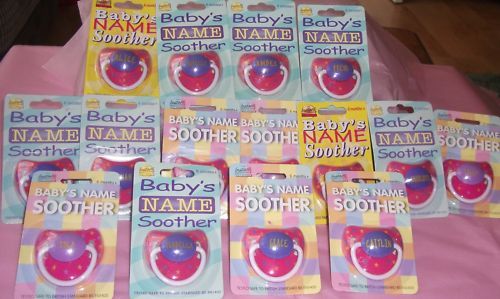 BABY GIRL PERSONALISED NAME SOOTHER 6 MTHS + NEW  