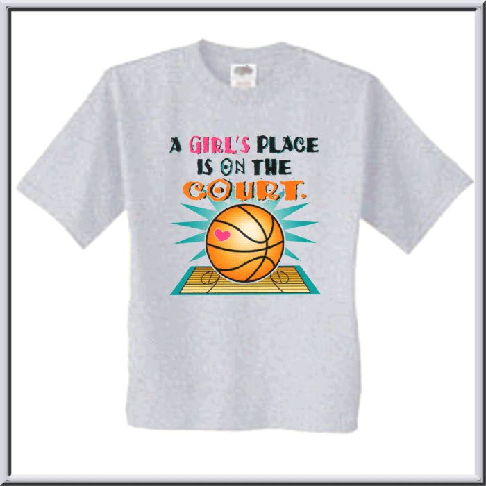 Girls Place   The Court Basketball T Shirt S 2X,3X  