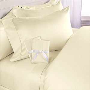 8pc Full Solid Ivory BED IN A BAG 1500TC Comforter Set  