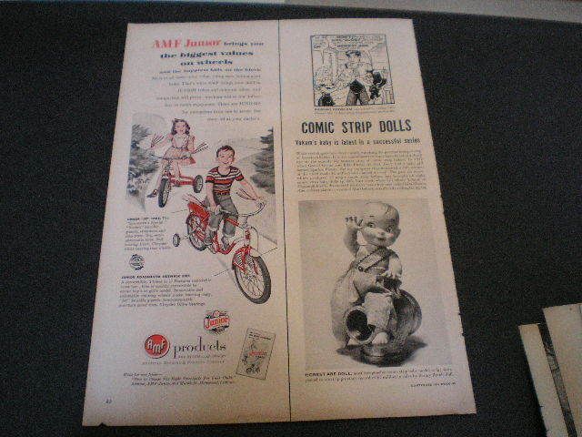 1953 AMF Junior Tricycle Bicycle Training Wheels Ad  
