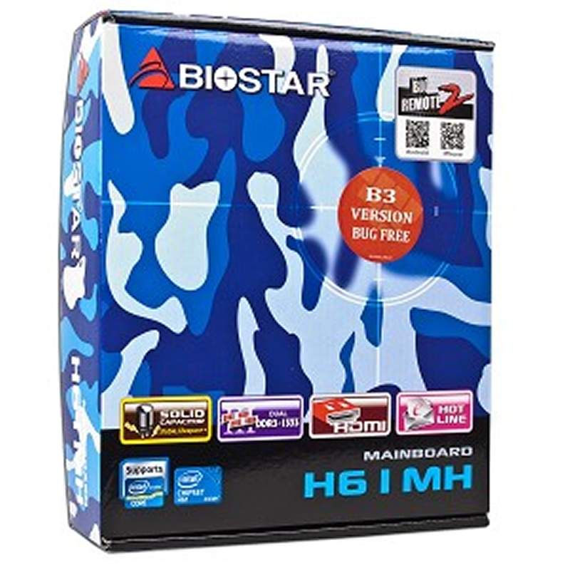 Biostar H61MH Intel H61 Socket 1155 mATX Motherboard w/  