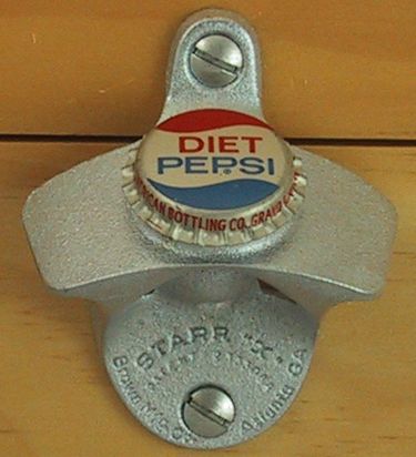 DIET PEPSI VINTAGE BOTTLE CAP Starr X Wall Mount Opener  