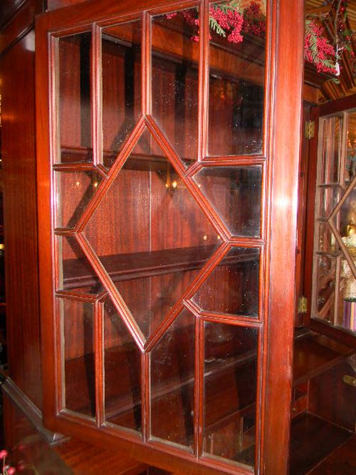 ANTIQUE 30s FEDERAL FLAME MAHOGANY SECRETARY BOOKCASE  