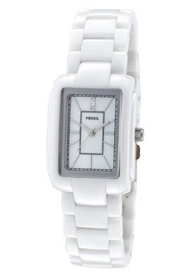 Fossil Watch CE1026 Womens White Crystal White Cerami  