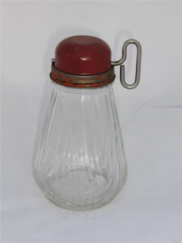 Vintage Parmesan Cheese Grater Bottle Red Grinder, Cap  