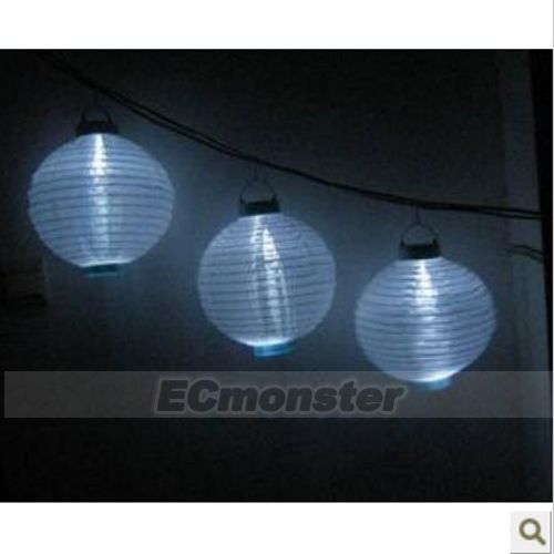 New 10 White Solar Chinese Lantern Party Wedding Light Garden Lamp 