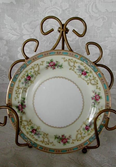 Antique NORITAKE M Nippon Colby Plate   Blue w/Gold Rim  