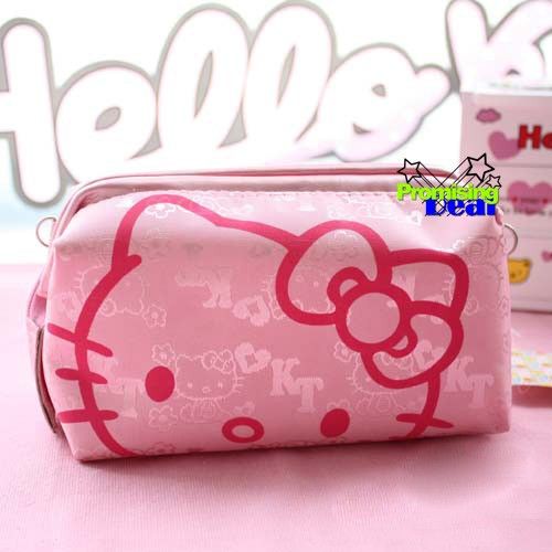 HELLO KITTY COSMETIC MAKE UP CASE HAND BAG PINK  