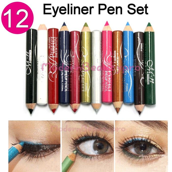   Mini Eyeliner Pen Pencil Cosmetic Makeup Eye Liner Box Set S  