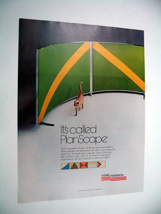 Vogel Peterson PlanScape Office Partition 1977 print Ad  