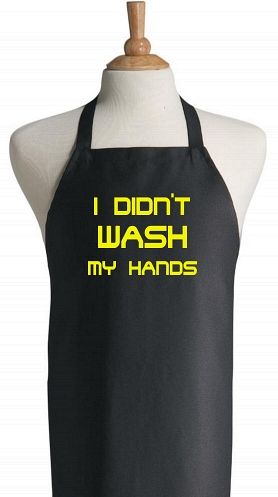   No hice lavado mi delantal divertido de cocinero negro de  de manos