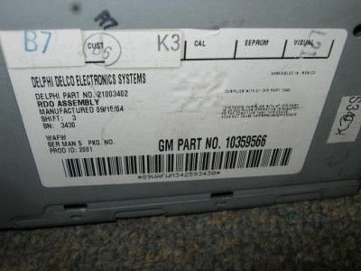 05 06 Chevy Tahoe Silverado OEM Delco CD Player Radio  