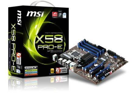 NEW MSI X58 PRO E MOTHERBOARD ATX, AUDIO, GB LAN,eSATA  