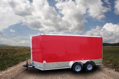 NEW 7X16 TANDEM AXLE ENCLOSED CARGO MOTORCYCLE TRAILER  