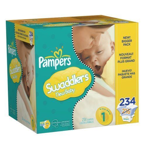 Pampers Swaddlers Diapers Economy Pack Plus Size 1, 234 Count  