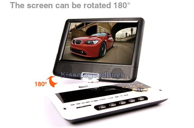 NEW 9.5 TFT Portable DVD EVD CD Player with Analog TV SD USB Slots 