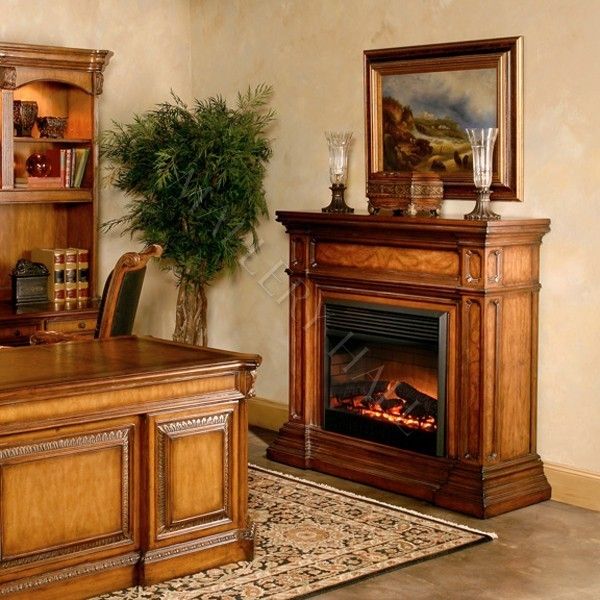 55 Stafford Mahogany Electric Fireplace w/ Remote  