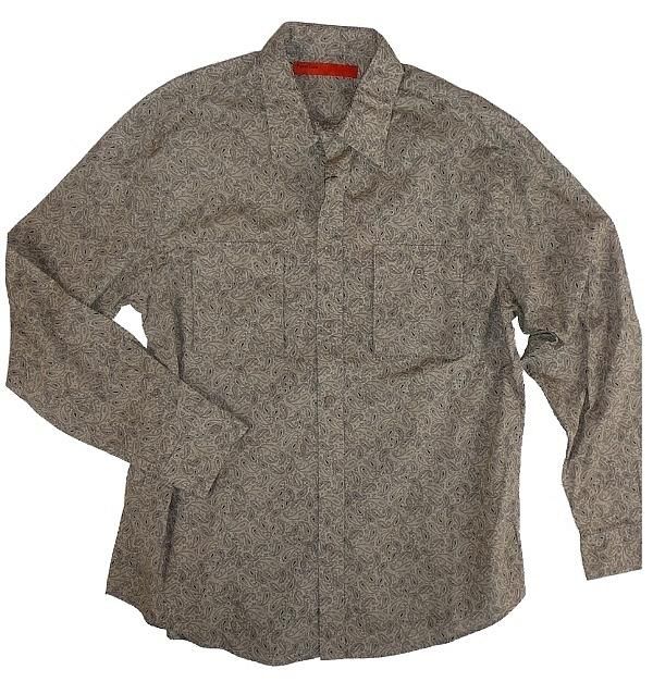 NWT $69 Perry Ellis Light Gray Paisley Long Sleeve Sport Dress Shirt 