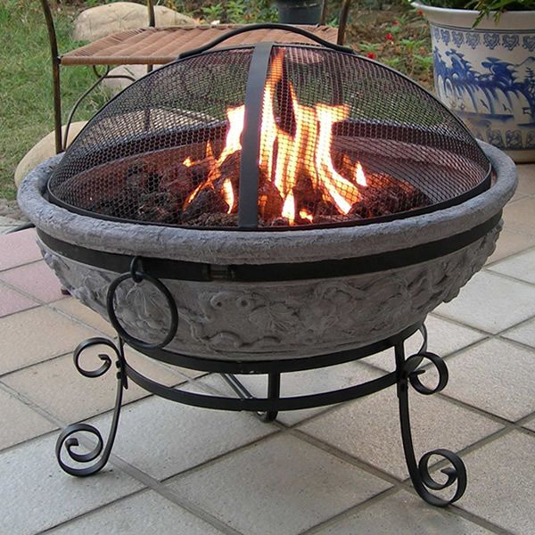 Charcoal Grey Grape Gas Fire Pit  