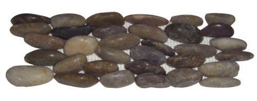 Gemstones Round Stacked Pebble Stone Tiles Sample  