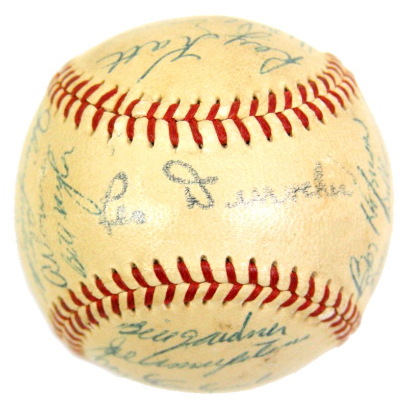 1954 GIANTS TEAM SIGNED BY 27 BASEBALL JSA WILLIE MAYS  