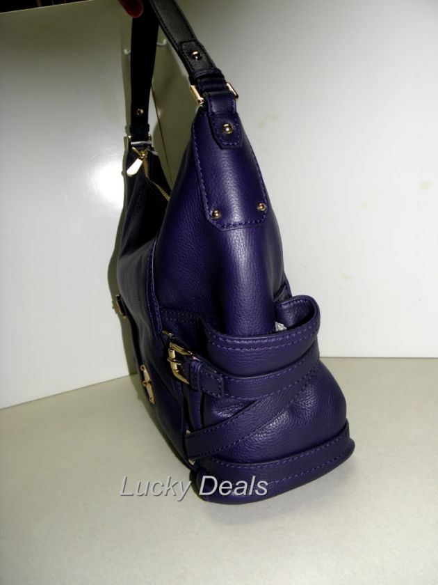 NEW MICHAEL KORS GANSEVOORT LG Shoulder leather HANDBAG BAG PURPLE 