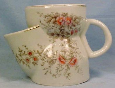 Antique PINK FLOWERS TRANSFER COAL SCUTTLE SHAVING MUG  