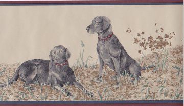 AKC Black LABRADOR RETRIEVER Dogs Wallpaper Border NEW  