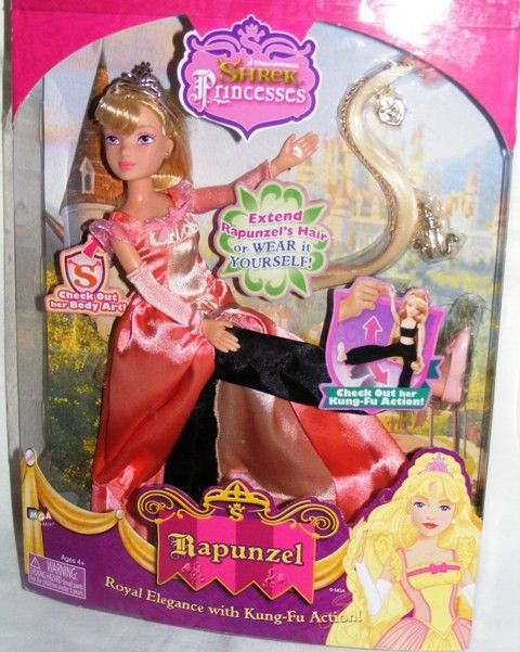 RAPUNZEL DOLL SHREK Princess with Kung Fu Action + Hair Extension 2007 