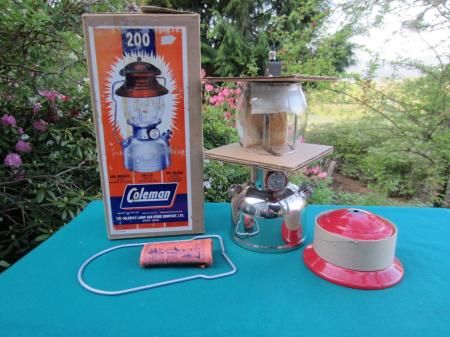 COLEMAN Civil Defense LANTERN Model 200 Red Chrome1951 Never Used in 