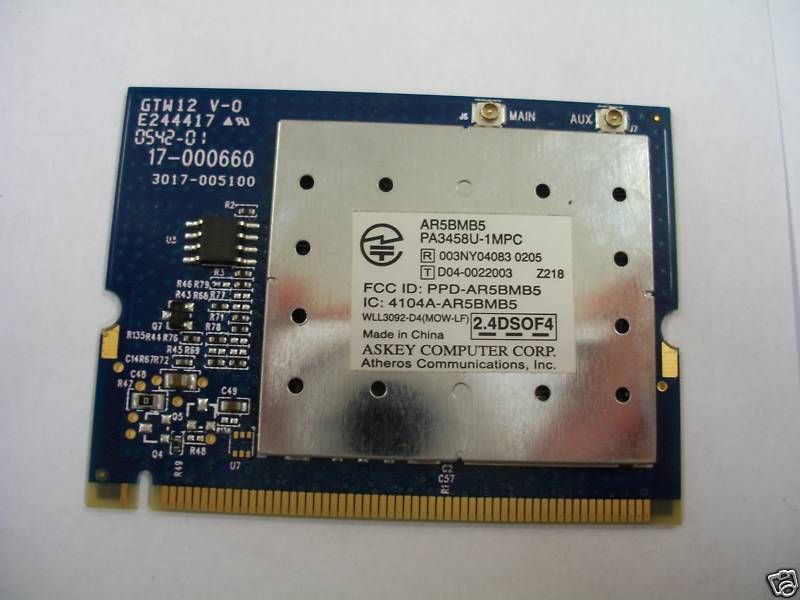 Toshiba A105 M45 WiFi Card PA3458U 1MPC V000055050  