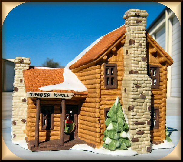 Timber Knoll Log Cabin *flaw New England Dept. 56  