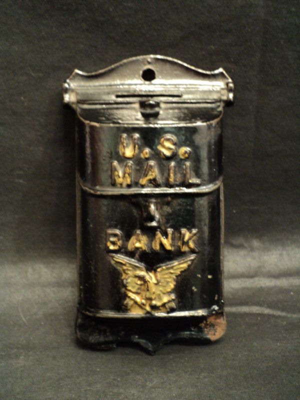 ANTIQUE CAST IRON US MAIL MAILBOX STILL BANK c. 1900  
