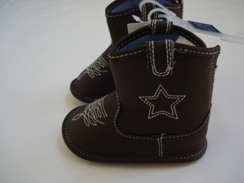 BABY GAP BOYS BROWN COWBOY CRIB SHOES SIZE 4,5,6,7 NWT  