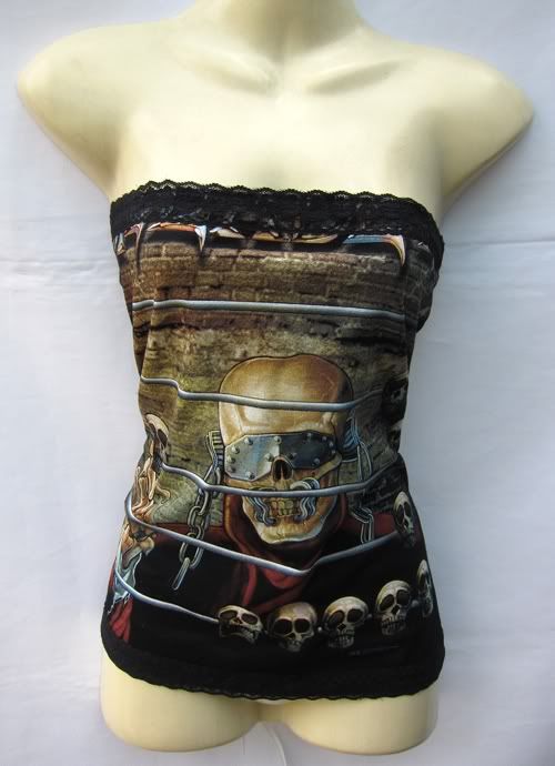 DIY CORSET DRESS MEGADETH HARD ROCK PUNK HALTER L  