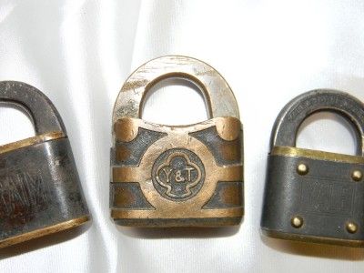 Offered is a lot of 3 antique padlocks . Included is 2 YALE locks and 