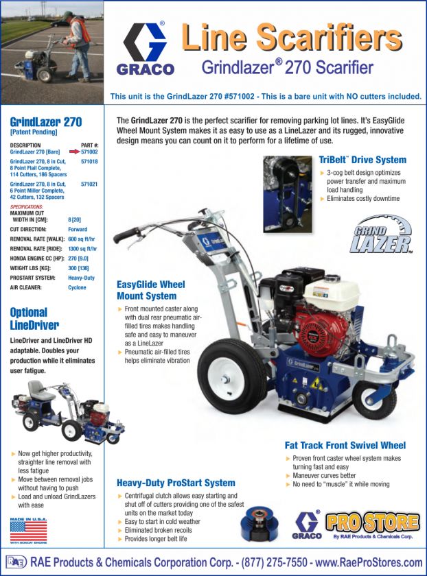 Graco Grindlazer Line Scarifer and paint remover   270 bare   571002