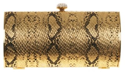 Designer Inspired Clutch Handbag Snake Skin Evening Bag With Push 