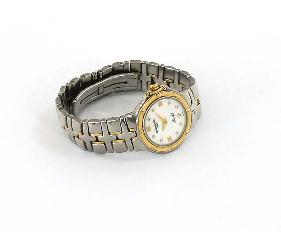 RAYMOND WEIL STAINLESS STEEL 18K GOLD DIAMOND MOP LADIES PARSIFAL 