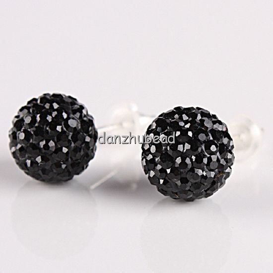   925 STERLING SILVER SWAROVSKI CRYSTAL FASHION STUD EARRINGS 8MM  