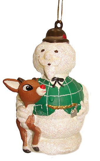 SAM THE SNOWMAN W/ RUDOLPH CHRISTMAS ORNAMENT  