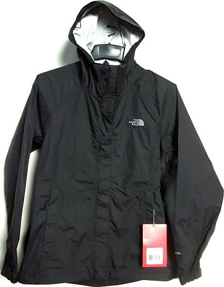 NORTH FACE VENTURE RAIN JACKET WATERPROOF ALL BLACK AUTHENTIC WOMENS 