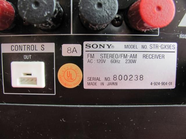 Sony STR GX9ES Spontaneous Twin Drive FM AM Stereo Receiver  