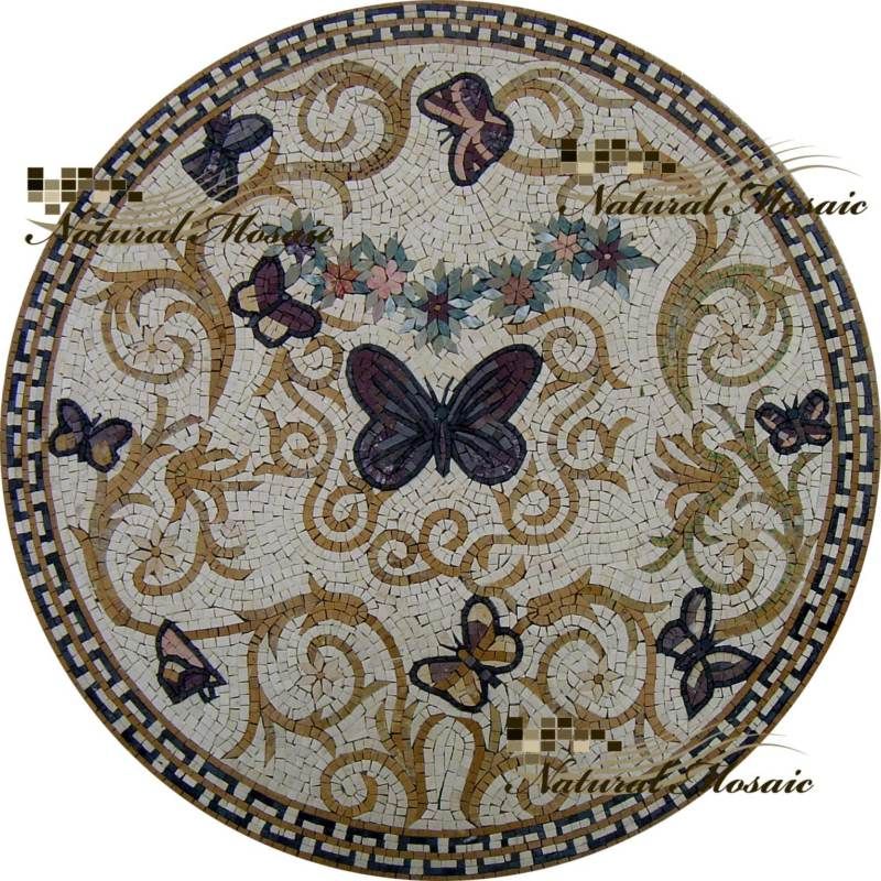 48 MARBLE MOSAIC STONE MEDALLION ART TILE TABLE TOP  