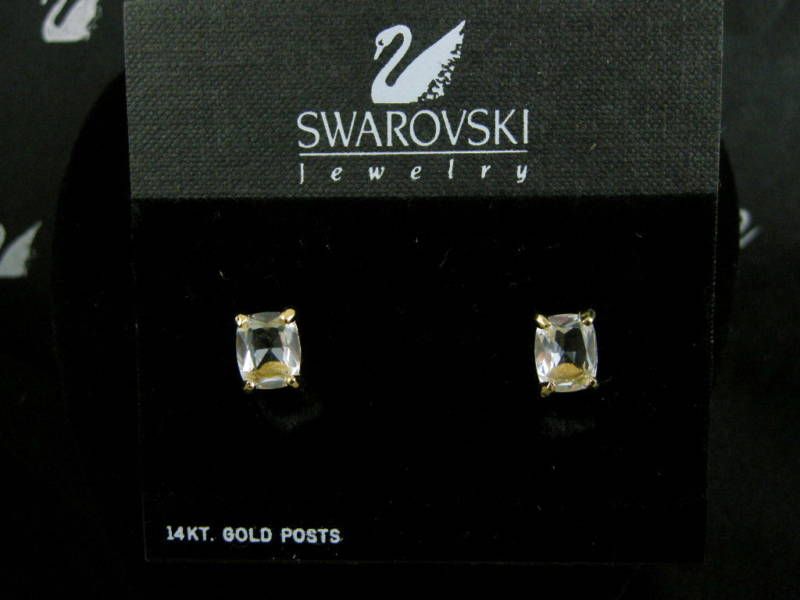 SIGNED SWAROVSKI CRYSTAL EARRINGS NEW RETIRED   