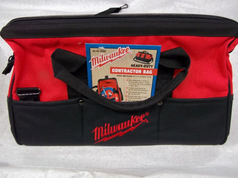 MILWAUKEE 48 55 3490 NEW CANVAS CONTRACTORS TOOL BAG  