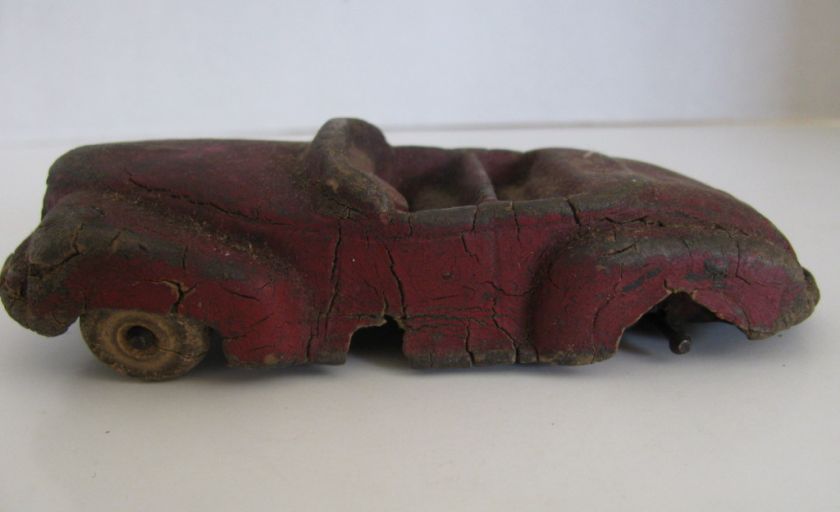 Vintage Rubber Red Toy Car Signed Arcor Safe Play Toys  